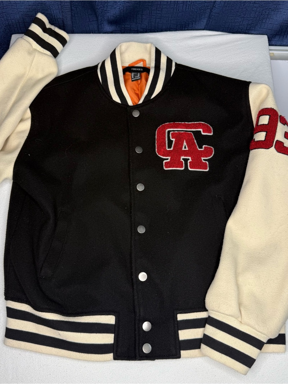Forever 21 California Golden State 93 Varsity Letterman Jacket XS